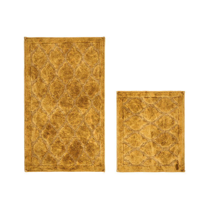 Mijölnir Juego de alfombrillas de baño de algodón amarillo Mijölnir Juego de alfombrillas de baño de algodón amarillo